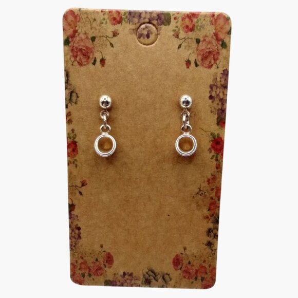 Silver Tone Dangling Circle Earrings - Picture 1 of 5